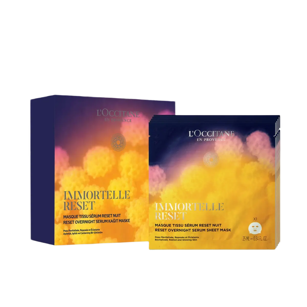 Set of 5 Immortelle Overnight Reset Serum Masks - 5'li Immortelle Reset Gece Serum Maskesi
