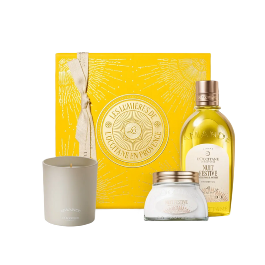 Almond Night Body Care & Candle Gift Set - Almond Night Vücut Bakım & Mum Hediye Seti
